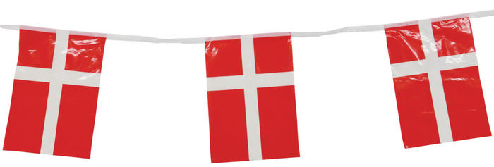 Guirlande m/12 stk. firkantet flag plastik